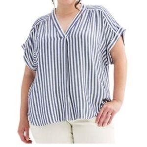 Workshop Vertical Stripe V-Neck Top